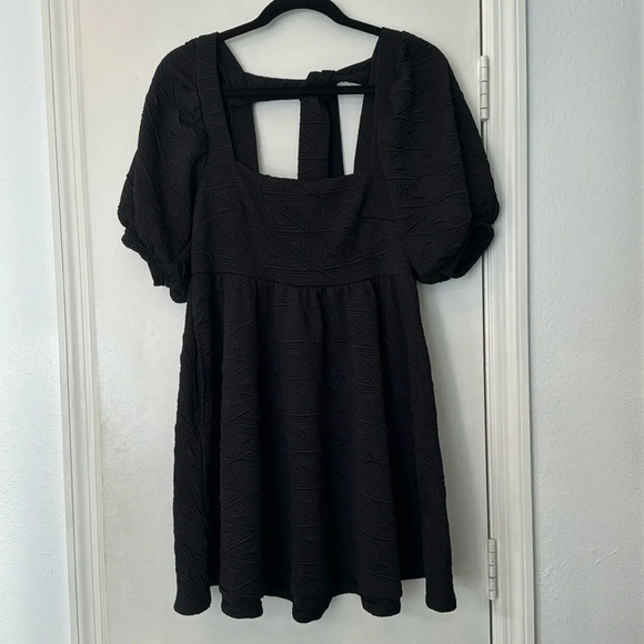Free People Women's Black Babydoll Violet Mini Dress with Bow Size Small - Picture 1 of 9